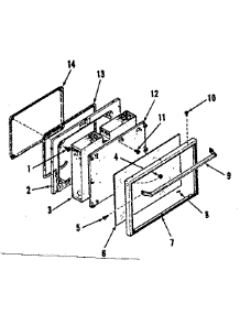 Illustration And Parts List For Oven Door Section parts for Kenmore Range 911.7318510 (9117318510, 911 7318510) from AppliancePartsPros.com