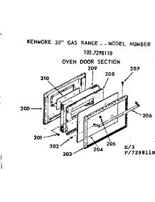 Oven Door Section parts for Kenmore Range 103.7298110 (1037298110, 103 7298110) from AppliancePartsPros.com
