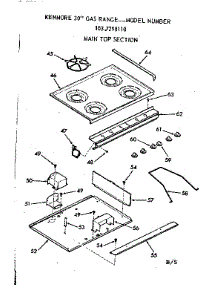 Main Top Section parts for Kenmore Range 103.7298110 (1037298110, 103 7298110) from AppliancePartsPros.com