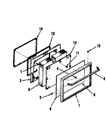 Oven Door Section parts for Kenmore Range 911.7318514 (9117318514, 911 7318514) from AppliancePartsPros.com