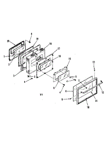 Oven Door Section parts for Kenmore Range 911.9858511 (9119858511, 911 9858511) from AppliancePartsPros.com