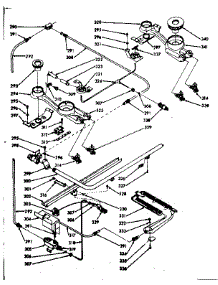 Lower Burner Section parts for Kenmore Range 103.7727000 (1037727000, 103 7727000) from AppliancePartsPros.com