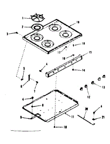 Main Top Section parts for Kenmore Range 278.7808511 (2787808511, 278 7808511) from AppliancePartsPros.com