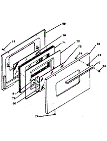 Oven Door parts for Kenmore Range 119.7438810 (1197438810, 119 7438810) from AppliancePartsPros.com
