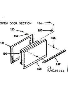 Oven Door Section parts for Kenmore Range 911.6198011 (9116198011, 911 6198011) from AppliancePartsPros.com