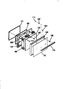 Oven Door parts for Kenmore Range 911.93351590 (91193351590, 911 93351590) from AppliancePartsPros.com