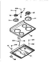 Main Top Section parts for Kenmore Range 911.93351590 (91193351590, 911 93351590) from AppliancePartsPros.com