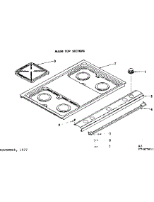 Main Top Section parts for Kenmore Range 119.7407611 (1197407611, 119 7407611) from AppliancePartsPros.com