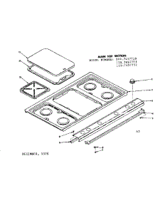 Main Top Section parts for Kenmore Range 119.7457712 (1197457712, 119 7457712) from AppliancePartsPros.com
