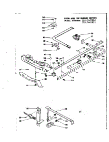 Oven And Top Burner Section parts for Kenmore Range 119.7467810 (1197467810, 119 7467810) from AppliancePartsPros.com