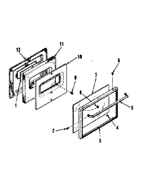 Oven Door Section parts for Kenmore Range 911.7258510 (9117258510, 911 7258510) from AppliancePartsPros.com