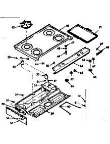 Main Top Section parts for Kenmore Range 103.7477240 (1037477240, 103 7477240) from AppliancePartsPros.com
