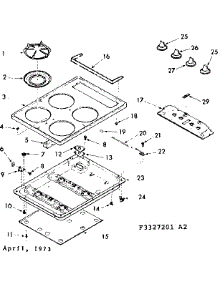 Main Top Section parts for Kenmore Range 103.3327281 (1033327281, 103 3327281) from AppliancePartsPros.com