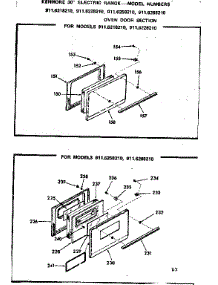 Oven Door Section parts for Kenmore Range 911.6218210 (9116218210, 911 6218210) from AppliancePartsPros.com