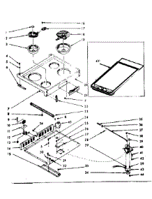 Main Top Section parts for Kenmore Range 103.9877040 (1039877040, 103 9877040) from AppliancePartsPros.com