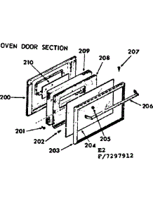 Oven Door Section parts for Kenmore Range 103.7297912 (1037297912, 103 7297912) from AppliancePartsPros.com