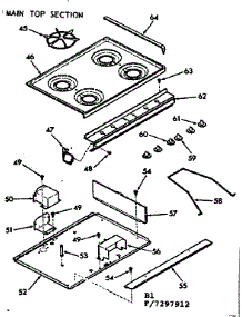 Main Top Section parts for Kenmore Range 103.7297912 (1037297912, 103 7297912) from AppliancePartsPros.com