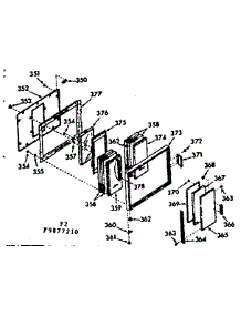 Upper Oven Door Section parts for Kenmore Range 103.9877210 (1039877210, 103 9877210) from AppliancePartsPros.com
