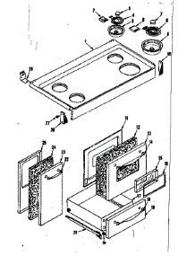Top Section parts for Kenmore Range 119.9666760 (1199666760, 119 9666760) from AppliancePartsPros.com