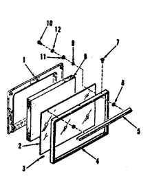 Oven Door Section parts for Kenmore Range 911.7188811 (9117188811, 911 7188811) from AppliancePartsPros.com