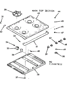 Main Top Section parts for Kenmore Range 911.6187812 (9116187812, 911 6187812) from AppliancePartsPros.com