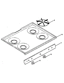 Main Top parts for Kenmore Range 119.7038810 (1197038810, 119 7038810) from AppliancePartsPros.com