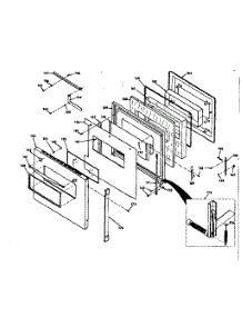 Oven Door parts for Kenmore Range 850.4237360 (8504237360, 850 4237360) from AppliancePartsPros.com