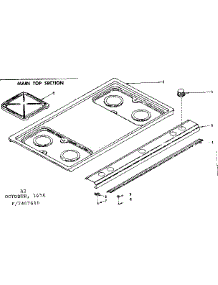 Main Top Section parts for Kenmore Range 119.7407620 (1197407620, 119 7407620) from AppliancePartsPros.com