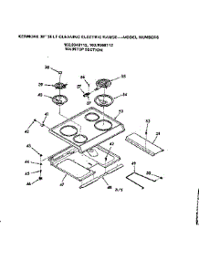 Maintop Section parts for Kenmore Range 103.9348112 (1039348112, 103 9348112) from AppliancePartsPros.com
