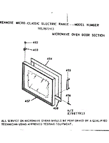 Microwave Oven Door Section parts for Kenmore Range 103.9877913 (1039877913, 103 9877913) from AppliancePartsPros.com