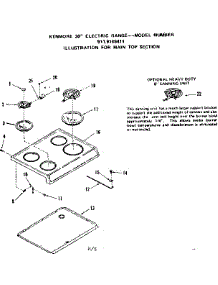 Main Top Section parts for Kenmore Range 911.9148411 (9119148411, 911 9148411) from AppliancePartsPros.com
