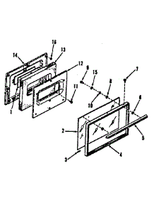 Oven Door Section parts for Kenmore Range 911.6348711 (9116348711, 911 6348711) from AppliancePartsPros.com