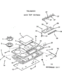 Main Top Section parts for Kenmore Range 103.3367810 (1033367810, 103 3367810) from AppliancePartsPros.com