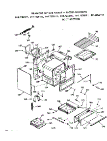 Body Section parts for Kenmore Range 911.7128113 (9117128113, 911 7128113) from AppliancePartsPros.com