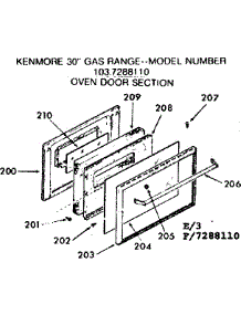 Oven Door Section parts for Kenmore Range 103.7288110 (1037288110, 103 7288110) from AppliancePartsPros.com