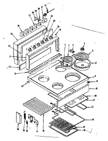 Main Top And Backguard Section parts for Kenmore Range 119.9067042 (1199067042, 119 9067042) from AppliancePartsPros.com