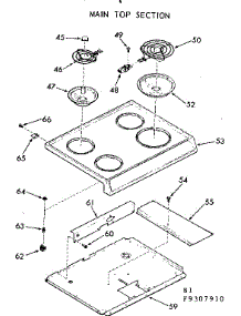 Main Top Section parts for Kenmore Range 911.9307910 (9119307910, 911 9307910) from AppliancePartsPros.com