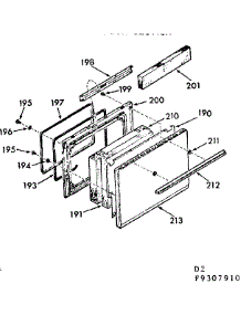 Oven Door Section parts for Kenmore Range 911.9307910 (9119307910, 911 9307910) from AppliancePartsPros.com