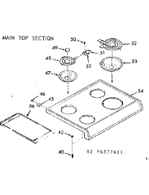 Main Top Section parts for Kenmore Range 911.6377611 (9116377611, 911 6377611) from AppliancePartsPros.com