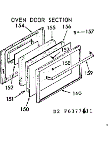 Oven Door Section parts for Kenmore Range 911.6377611 (9116377611, 911 6377611) from AppliancePartsPros.com