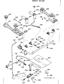 Burner Section parts for Kenmore Range 103.7277461 (1037277461, 103 7277461) from AppliancePartsPros.com