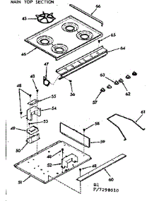 Main Top Section parts for Kenmore Range 103.7298010 (1037298010, 103 7298010) from AppliancePartsPros.com