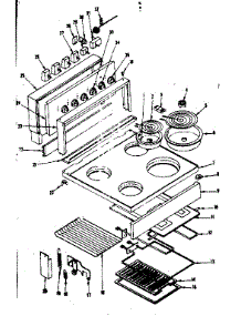 Main Top And Backguard Section parts for Kenmore Range 119.9067040 (1199067040, 119 9067040) from AppliancePartsPros.com