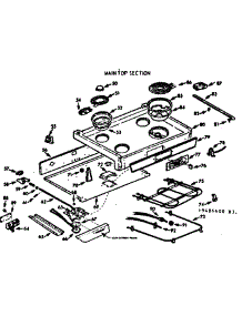 Main Top Section parts for Kenmore Range 103.9486600 (1039486600, 103 9486600) from AppliancePartsPros.com