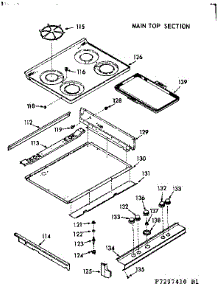Main Top Section parts for Kenmore Range 103.7297440 (1037297440, 103 7297440) from AppliancePartsPros.com