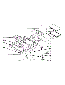 Main Top Section parts for Kenmore Range 103.7446700 (1037446700, 103 7446700) from AppliancePartsPros.com