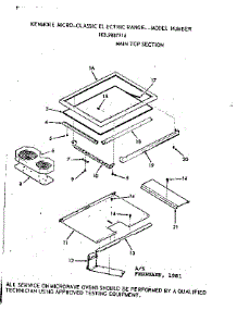 Main Top Section parts for Kenmore Range 103.9887914 (1039887914, 103 9887914) from AppliancePartsPros.com