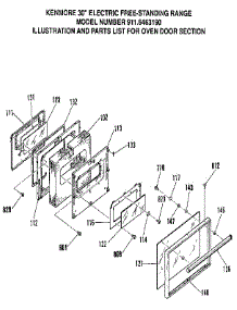Oven Door Section parts for Kenmore Range 911.6463190 (9116463190, 911 6463190) from AppliancePartsPros.com