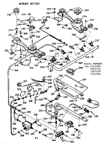 Burner Section parts for Kenmore Range 103.7357141 (1037357141, 103 7357141) from AppliancePartsPros.com