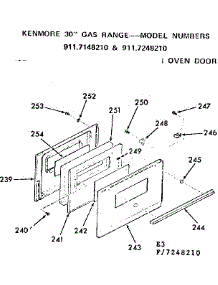 Oven Door parts for Kenmore Range 911.7148210 (9117148210, 911 7148210) from AppliancePartsPros.com